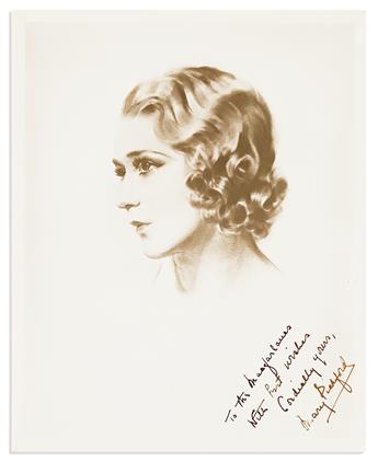 (ENTERTAINERS.) Group of 8 Photographs Signed and Inscribed, each by a performer of the 1930s-40s, each a bust portrait.